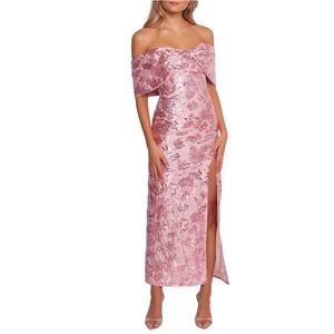 Petal & Pup Pink Floral Off-Shoulder Dress